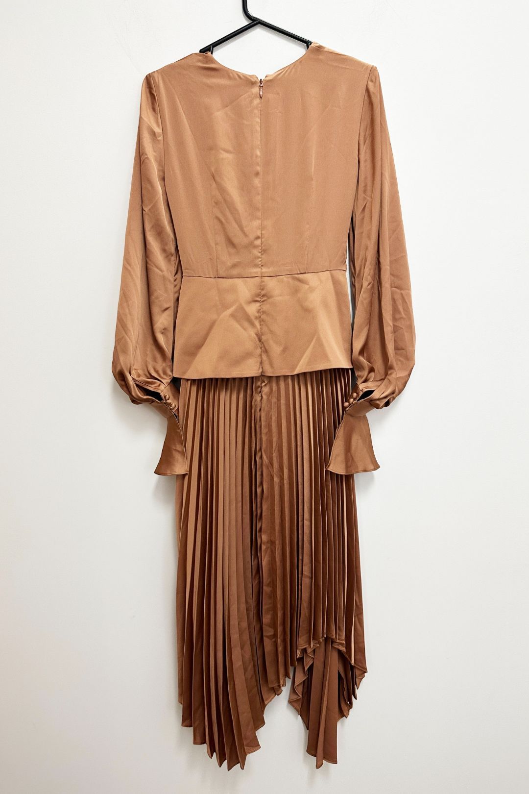 Acler Empire Pleated Maxi Dress in Brown