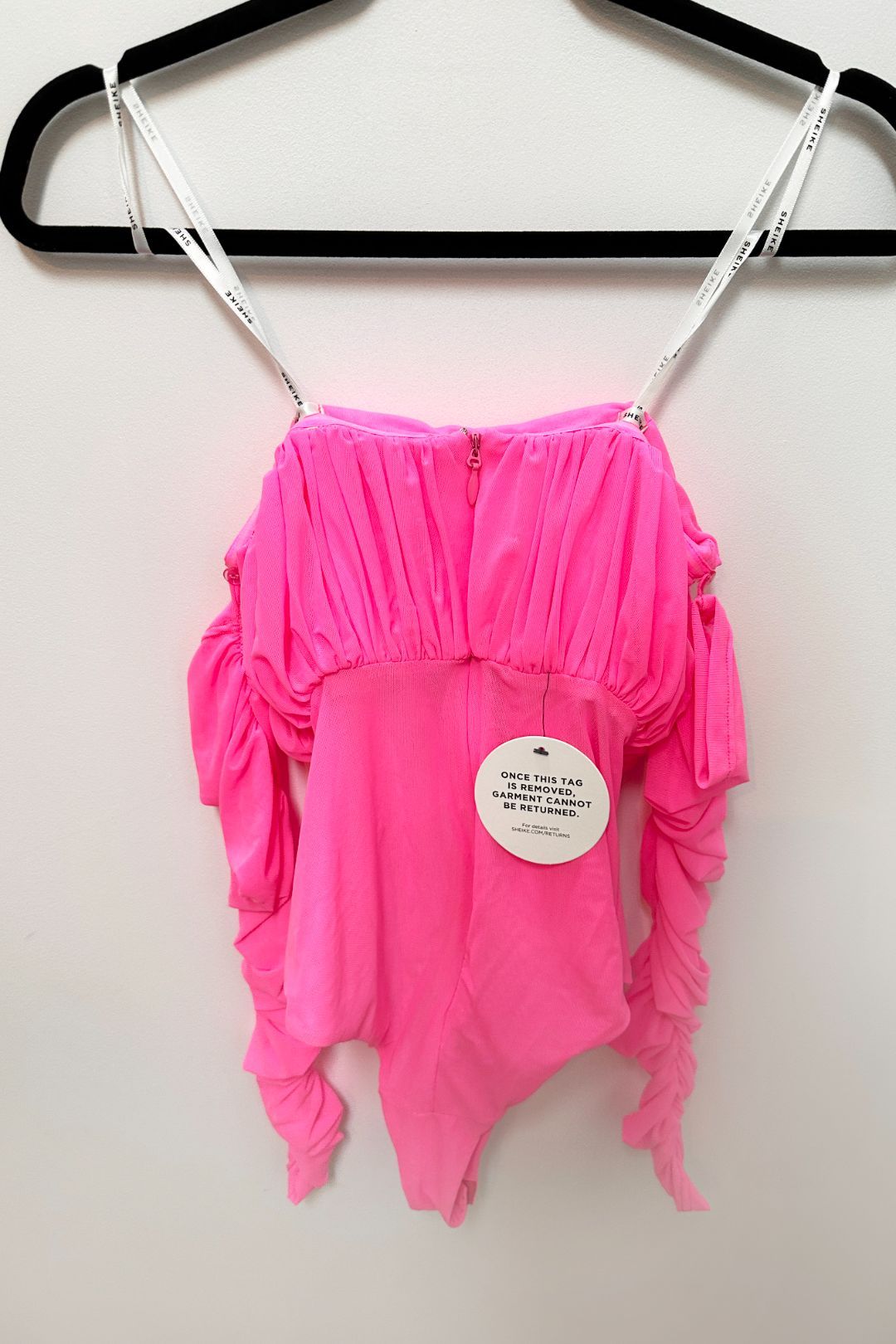 Sheike Kendall Mesh Bodysuit in Hot Pink