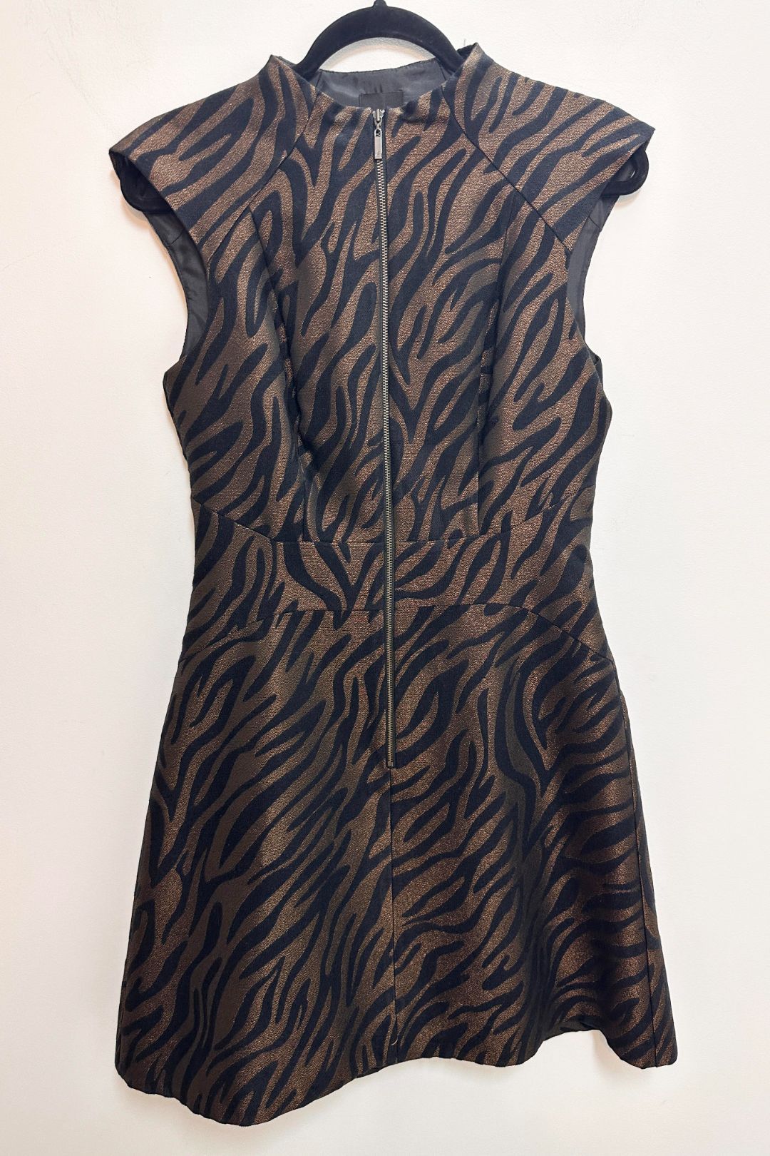Cue Bronze Zebra Jacquard Dress