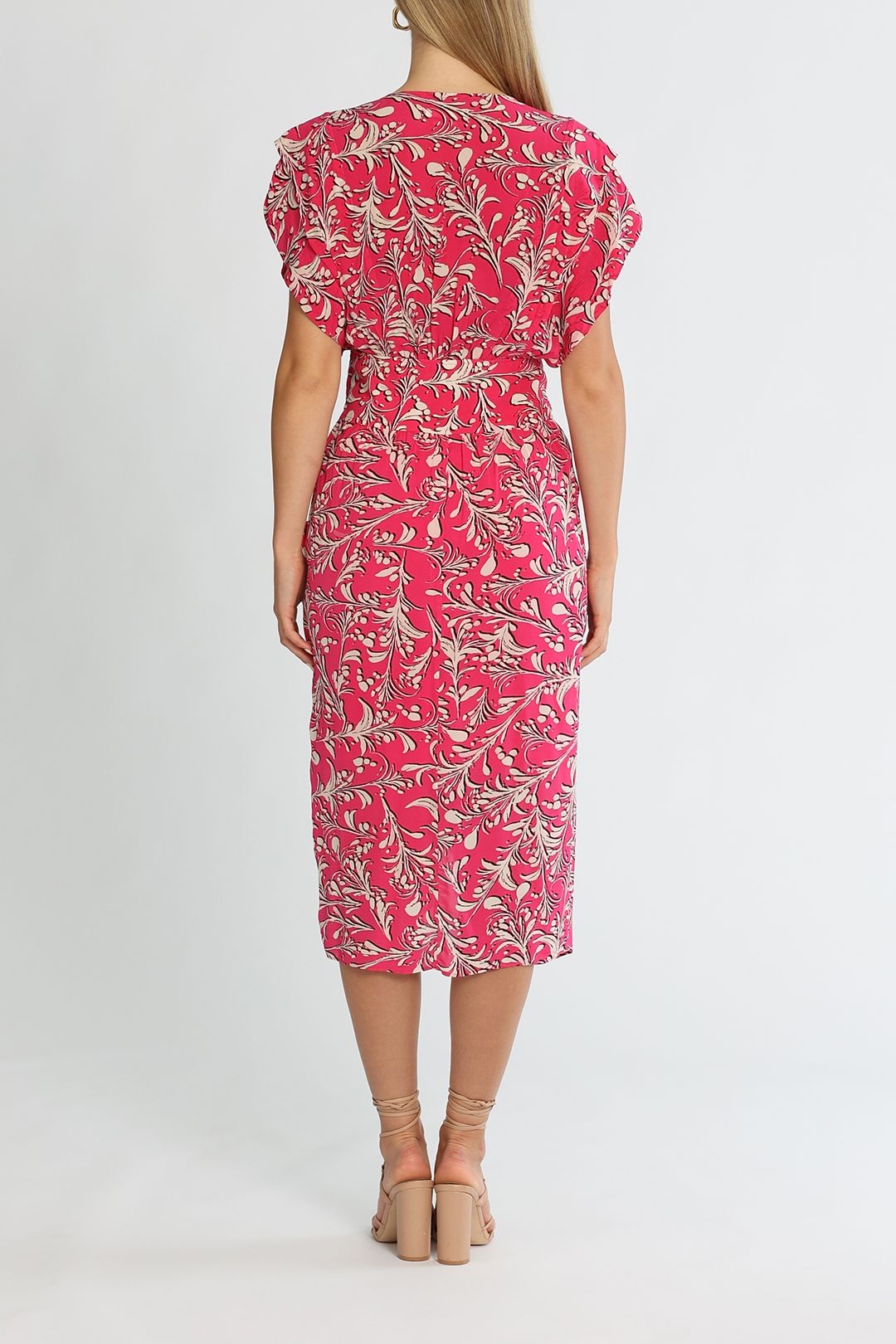 Isabel Marant Omeya Pink Short Sleeve Dress Midi