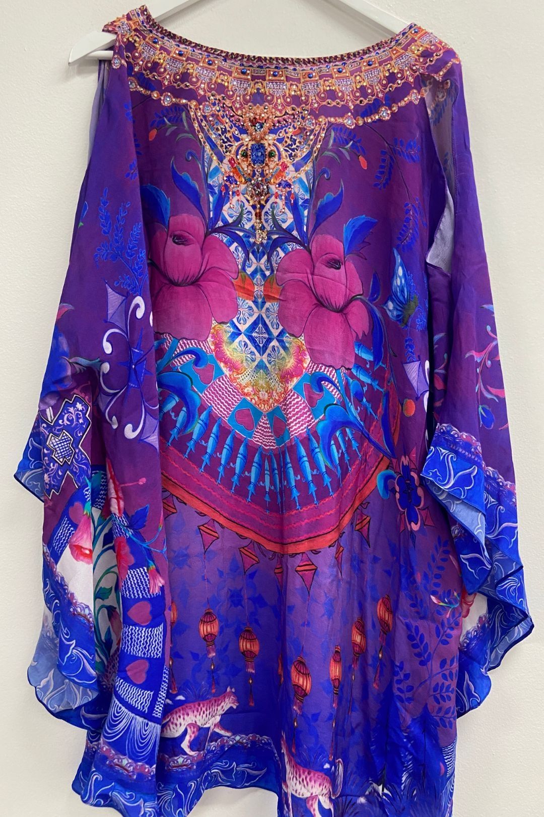 It's A Feeling Print Bohemian Kaftan Dress