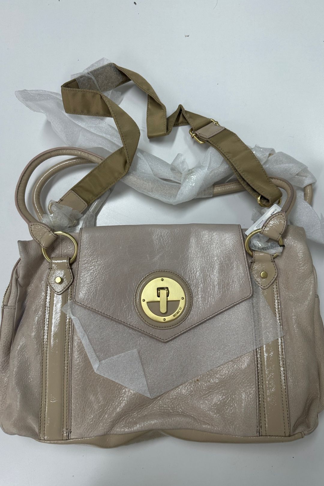 Buy Ivory Leather Molten Worker Tote Bag Mimco GlamCorner