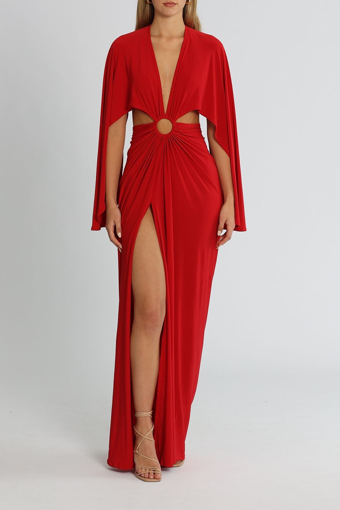 J. Angelique Selena Gown Red Floor Length