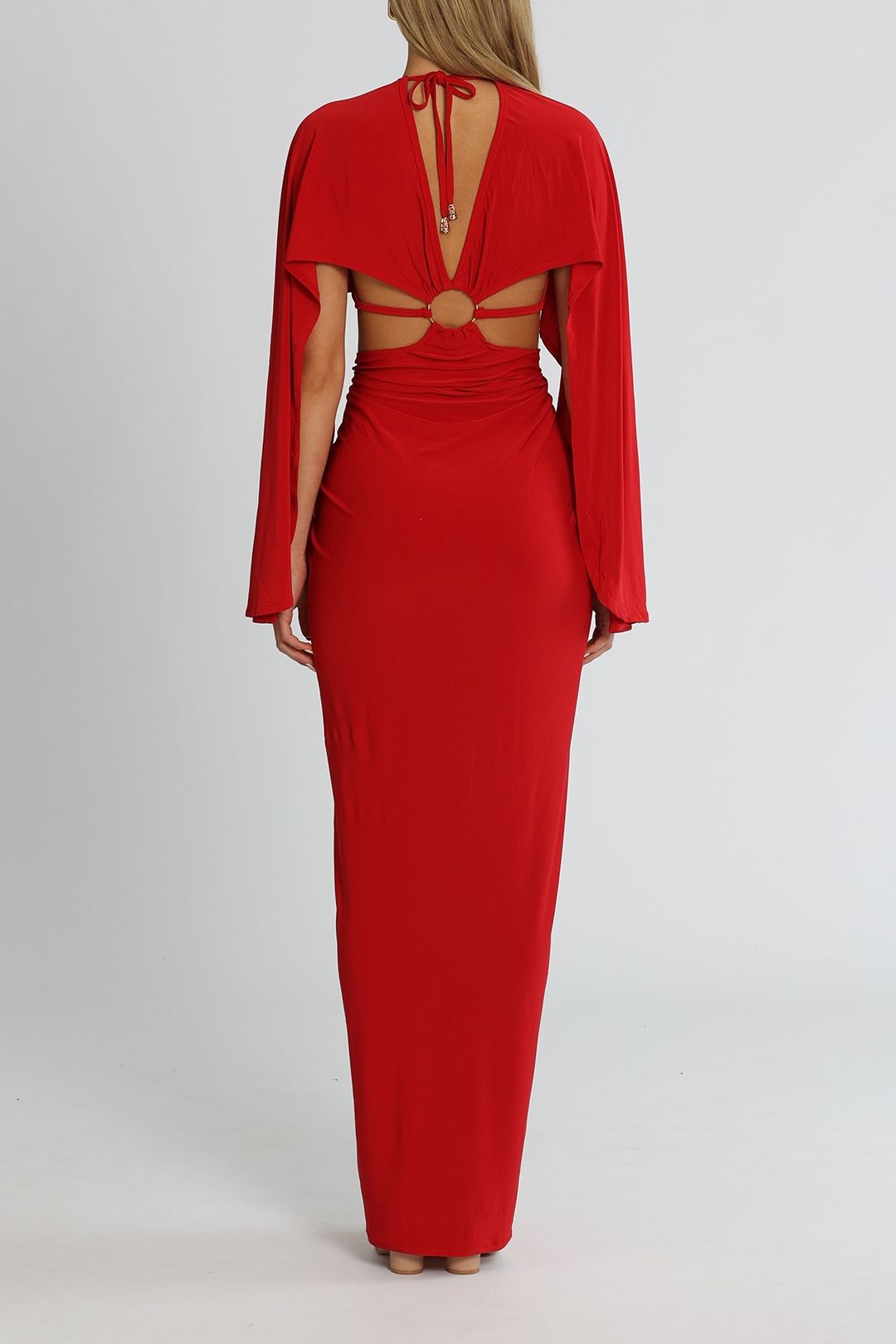 J. Angelique Selena Gown Red Sleeved