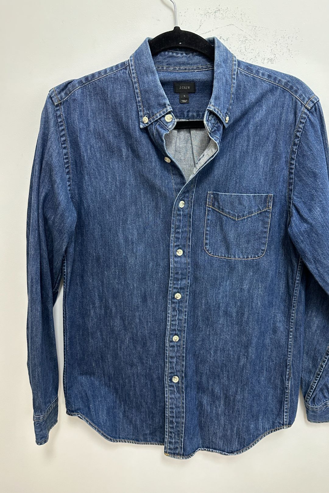 Buy Long Sleeve Denim Shirt in Blue Mid Wash J.Crew GlamCorner