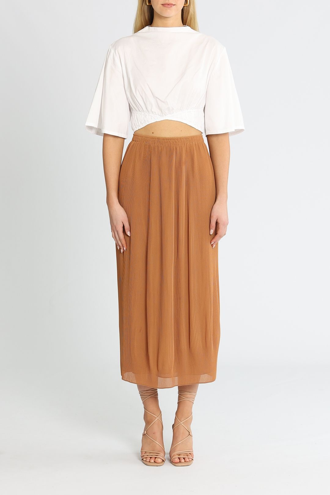 Jac + Jack Bell Maxi Skirt Brown