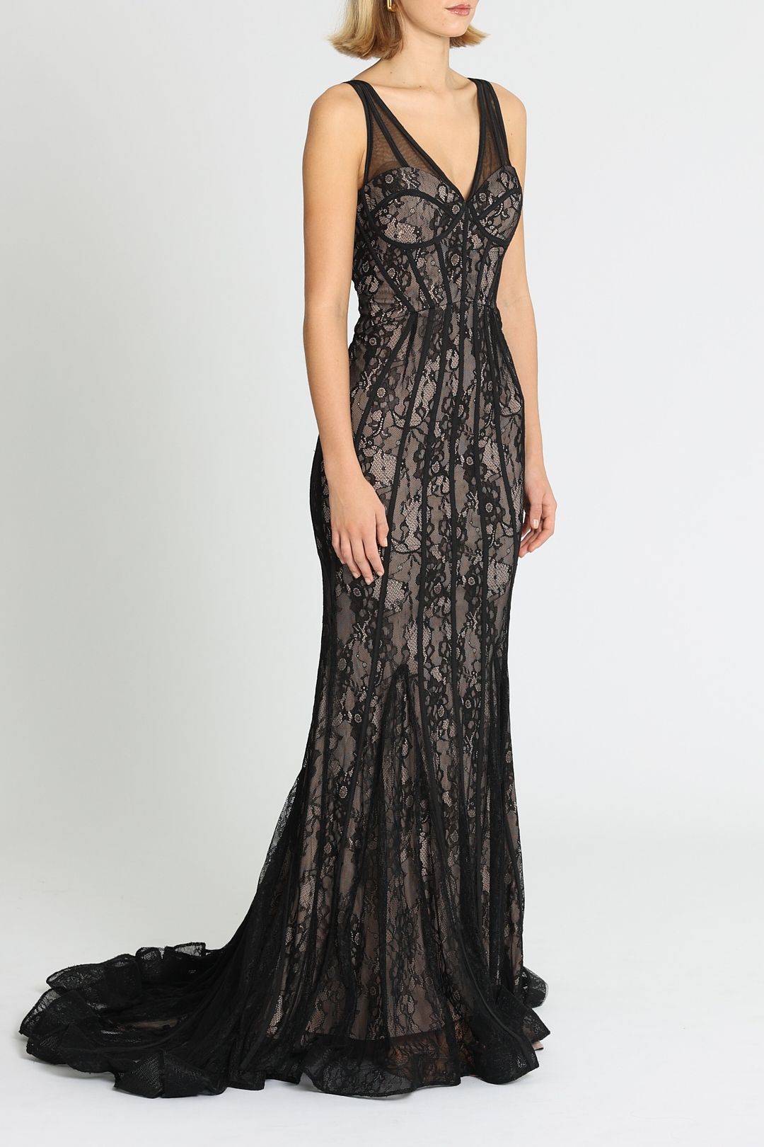fitted lace wedding dress Antonella Maxi Dress – Monkee's of Charlotte