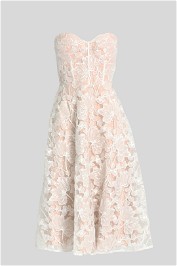Jadore Strapless Lace Vera Dress in Ivory and Nude