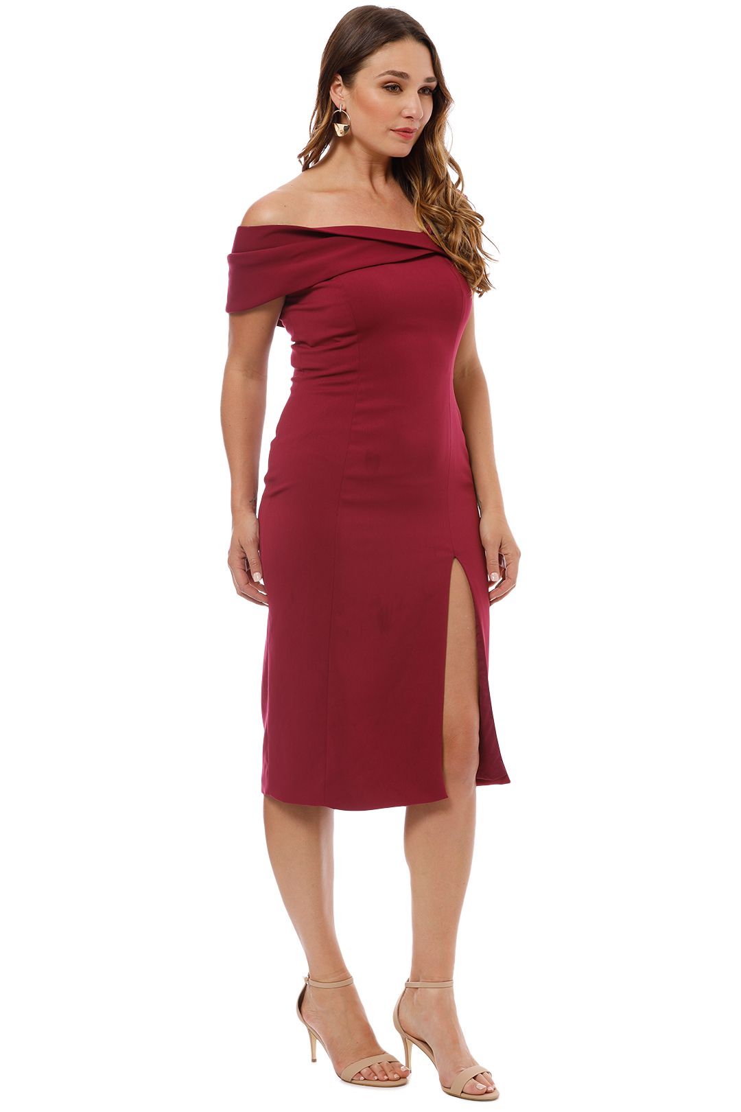 Darryl Midi Dress in Boysenberry by Jay Godfrey for Hire