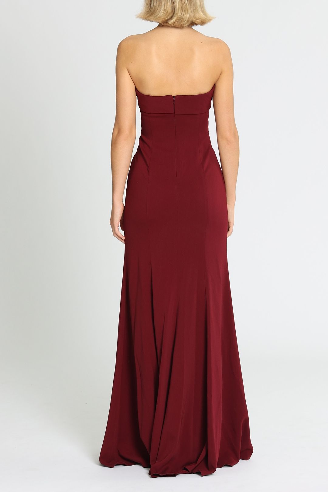 Jay Godfrey Cambridge Gown Bordeaux Fit and Flare