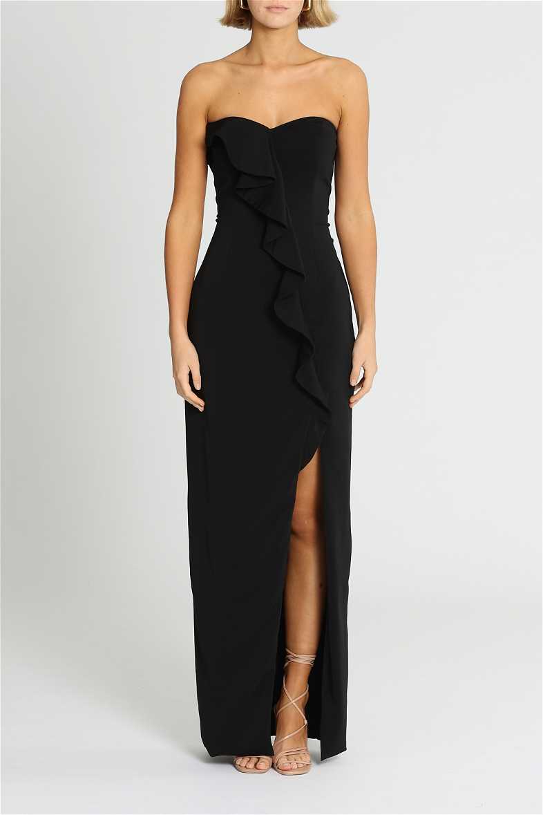 Charming Long Evening Dress with Split,Red Strapless Evening Gown Y2049