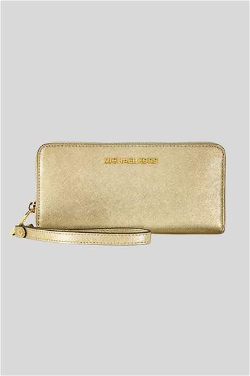 Buy Jet Set Travel Continental Leather Wallet in Pale Gold