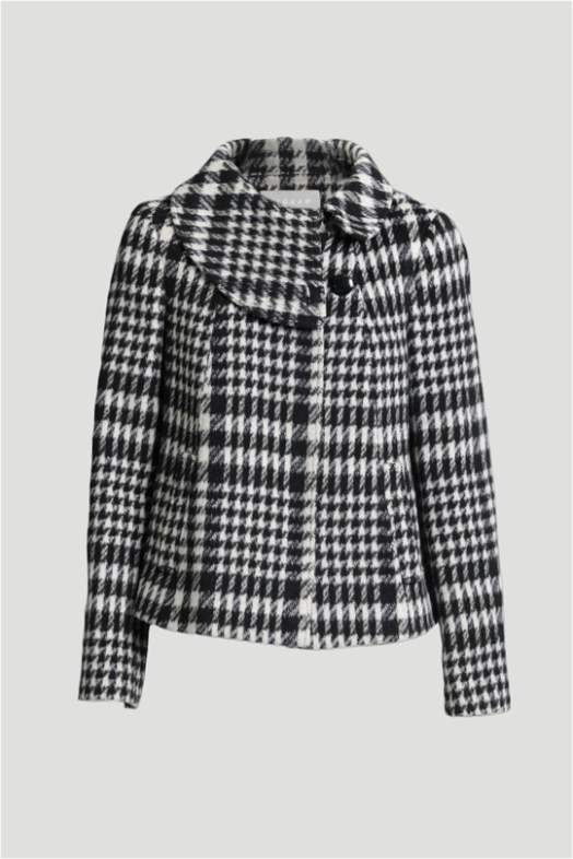 Elle Black And White Checked Jacket Womens Elle Women Checked High
