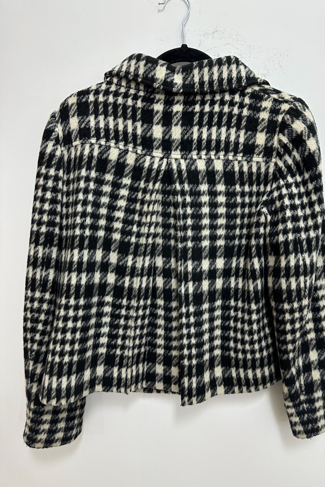 Buy Black & White Houndstooth Short Swing Coat Jacket Jigsaw GlamCorner