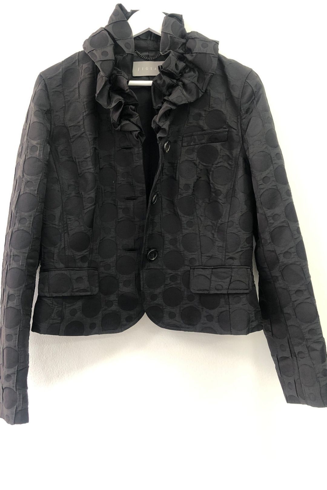 Styling Textured Jacket Buy Black Textured Cropped Jacket | Jigsaw | GlamCorner
