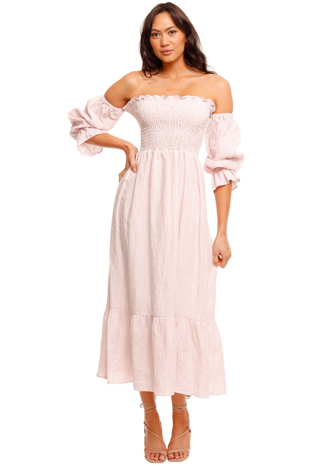 Jillian Boustred Esther Dress Pink Stripe