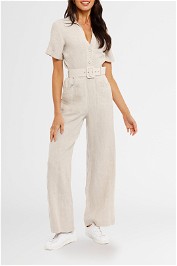 Jillian boustred Safari Jumpsuit beige