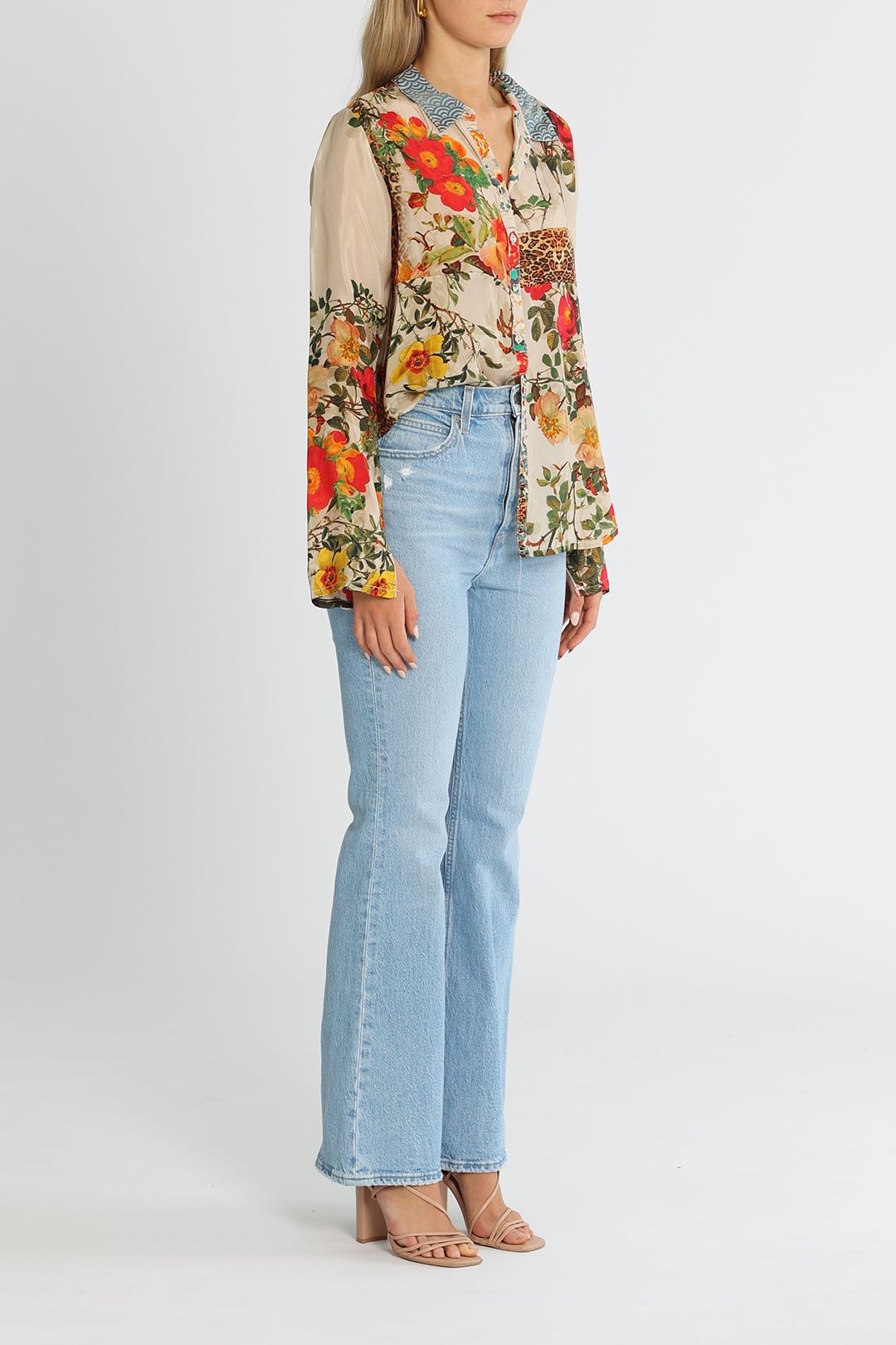Johnny Was Colette Blouse Multi Long Sleeves