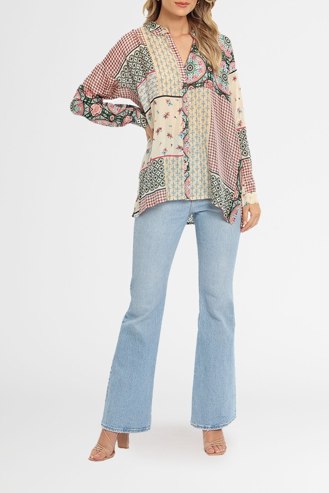 Johnny Was Kimo Iris Button Down Shirt