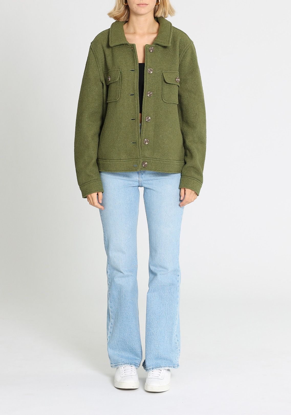Joie Green Wool Jacket Collared