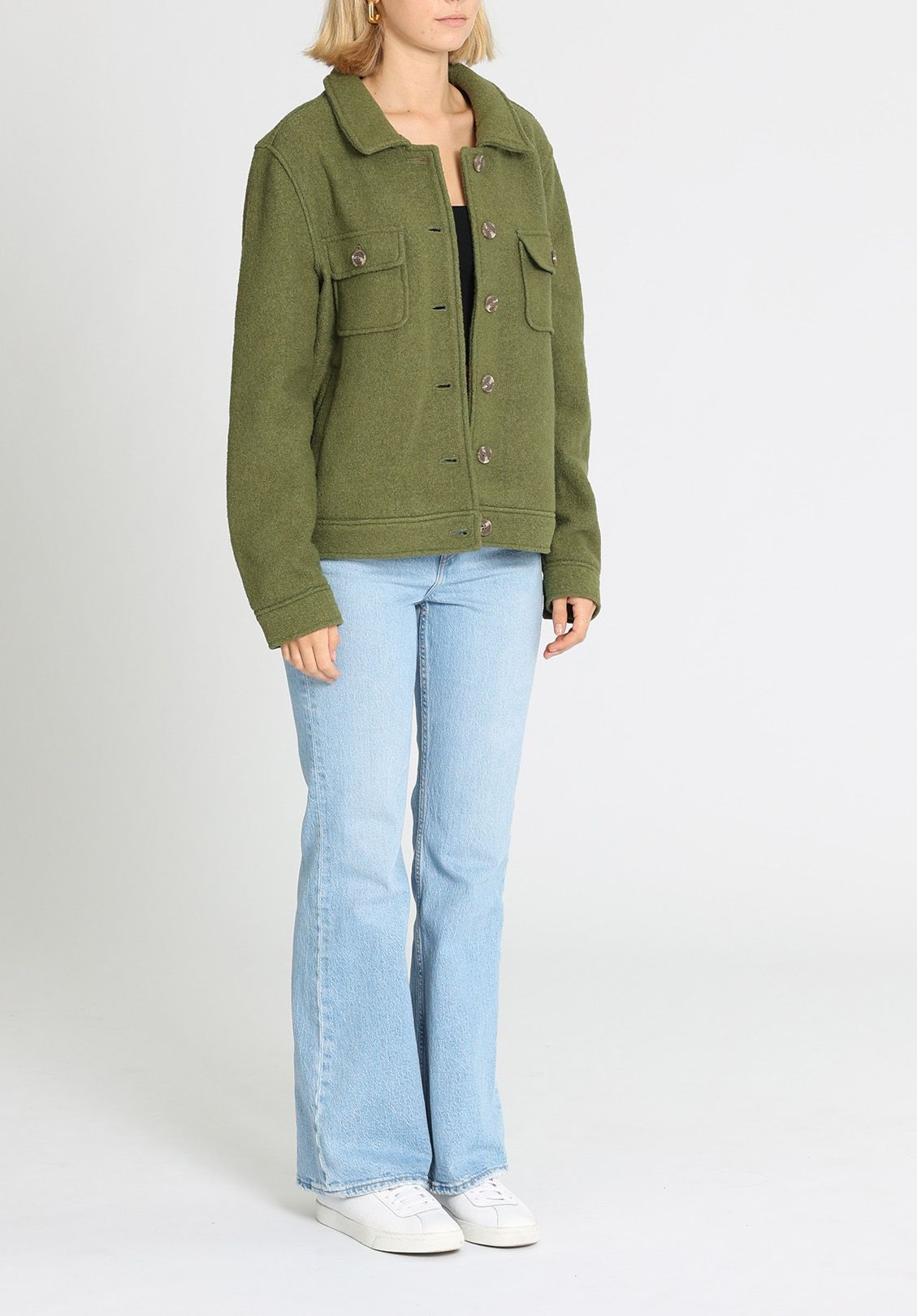 Joie Green Wool Jacket Long Sleeves
