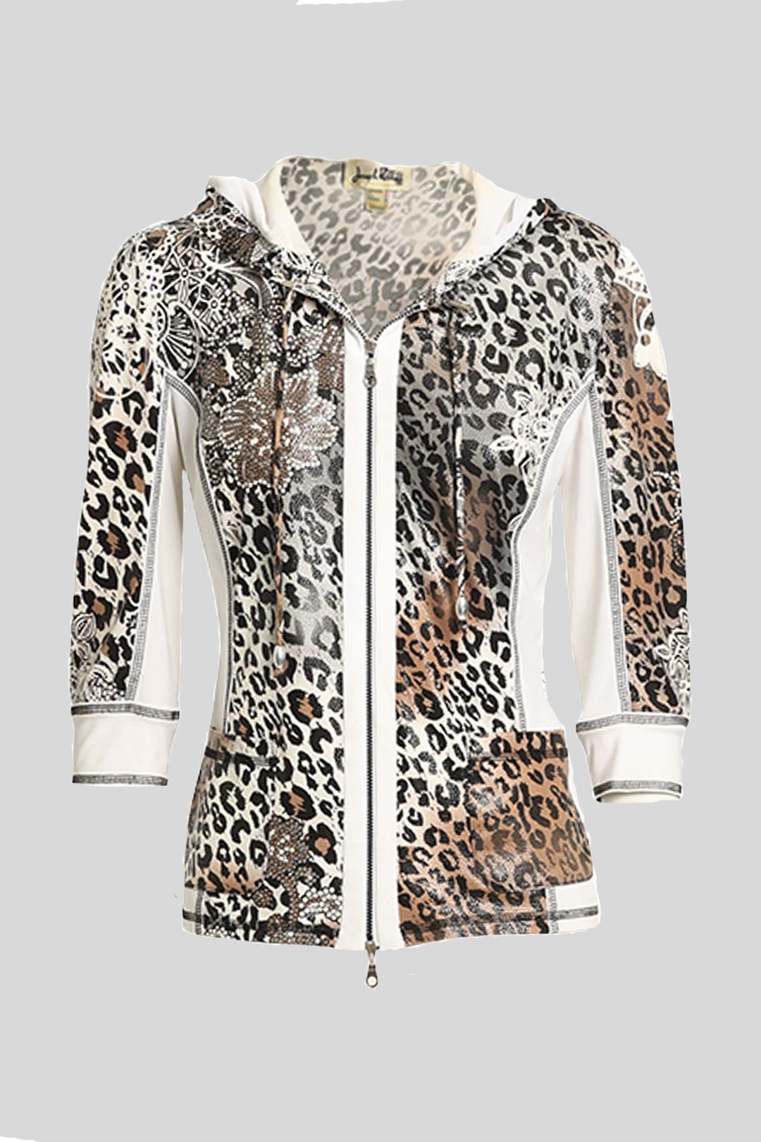Joseph Ribkoff - Animal Print Hooded Zip Jacket