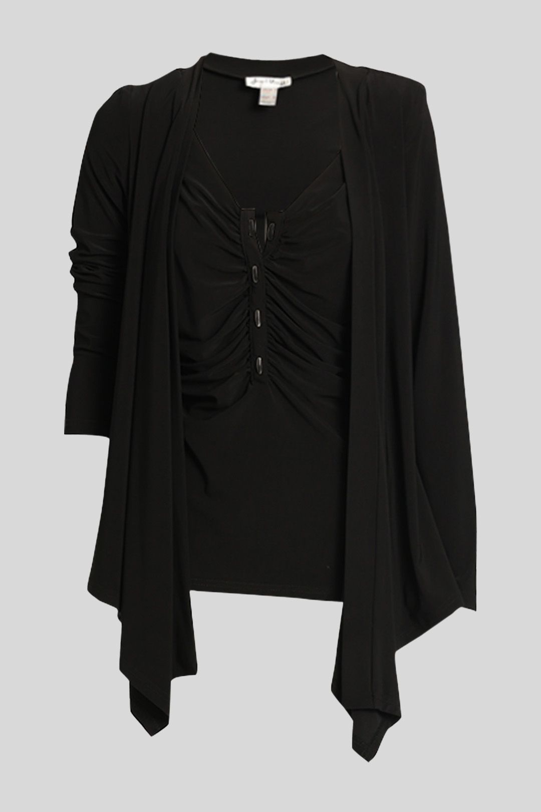 Joseph Ribkoff - Black Long Sleeve Ruched Top