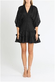Joslin Elizabeth Linen Ramie Mini Dress Black