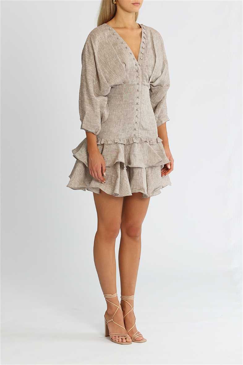 knee length dresses for ladies Joslin Alison Linen Ramie Dress