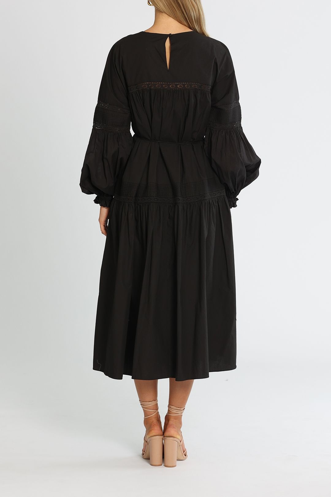 Black lace smock dress online