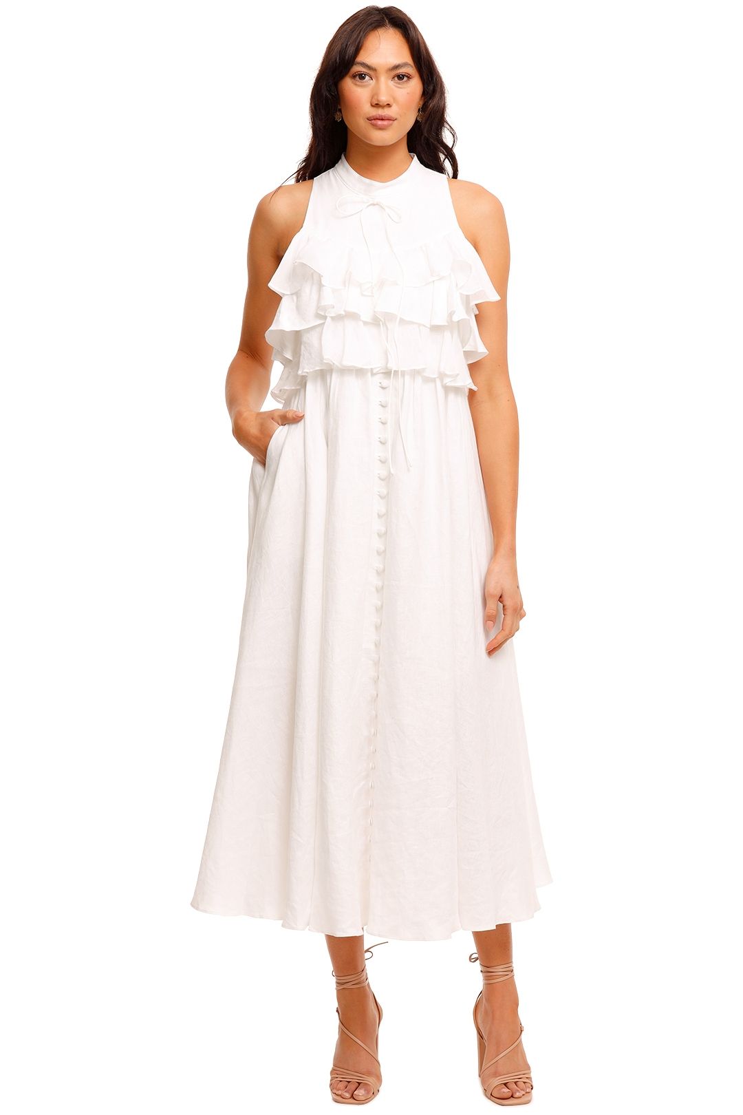 Hire Sasha Linen Midi Dress | Joslin | GlamCorner