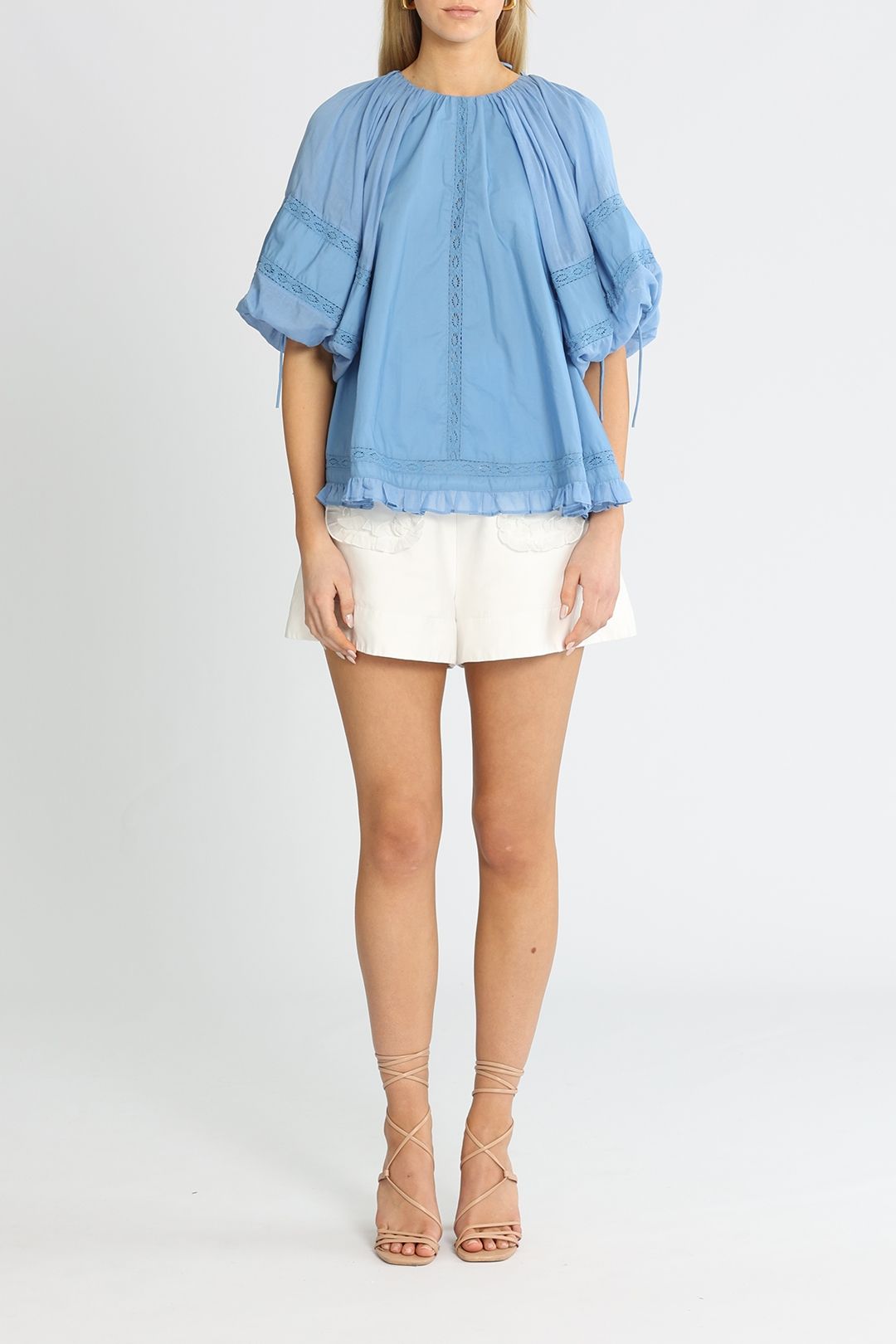 Joslin Vivienne Smock Top Blue