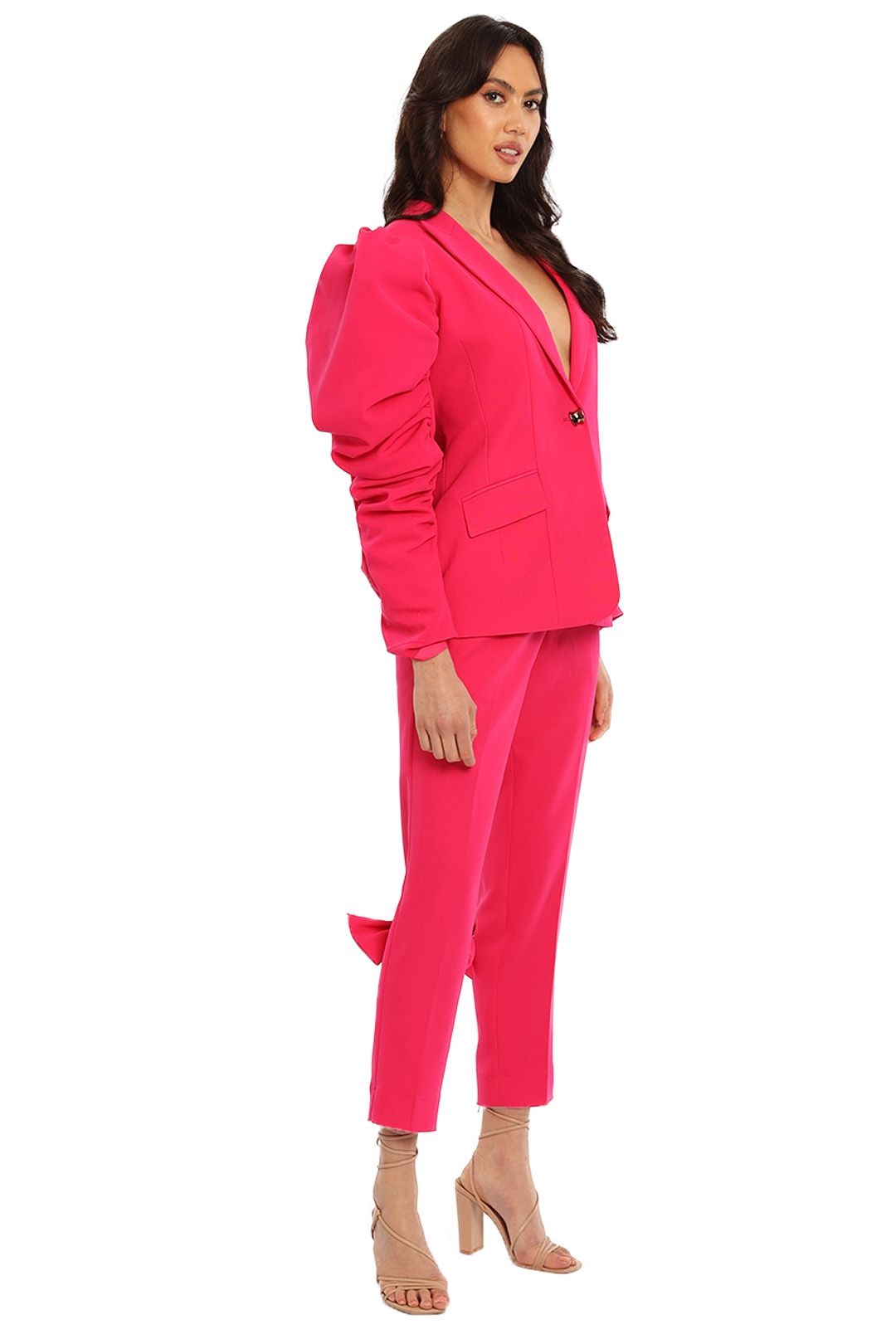 Hire Bow Chic Jacket and Pant Set Justin Tong GlamCorner