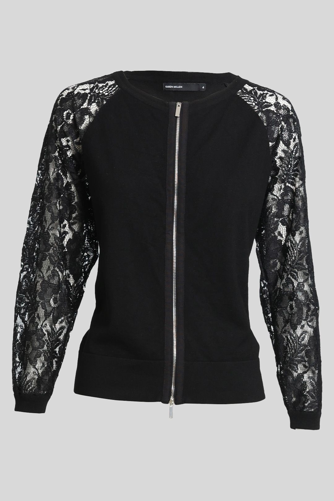 Buy Black Knitted Lace Cardigan Karen Millen GlamCorner