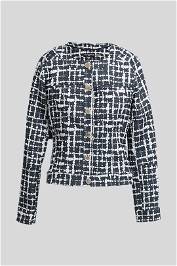 Karl Lagerfeld - Blue and White Buttoned Jacket