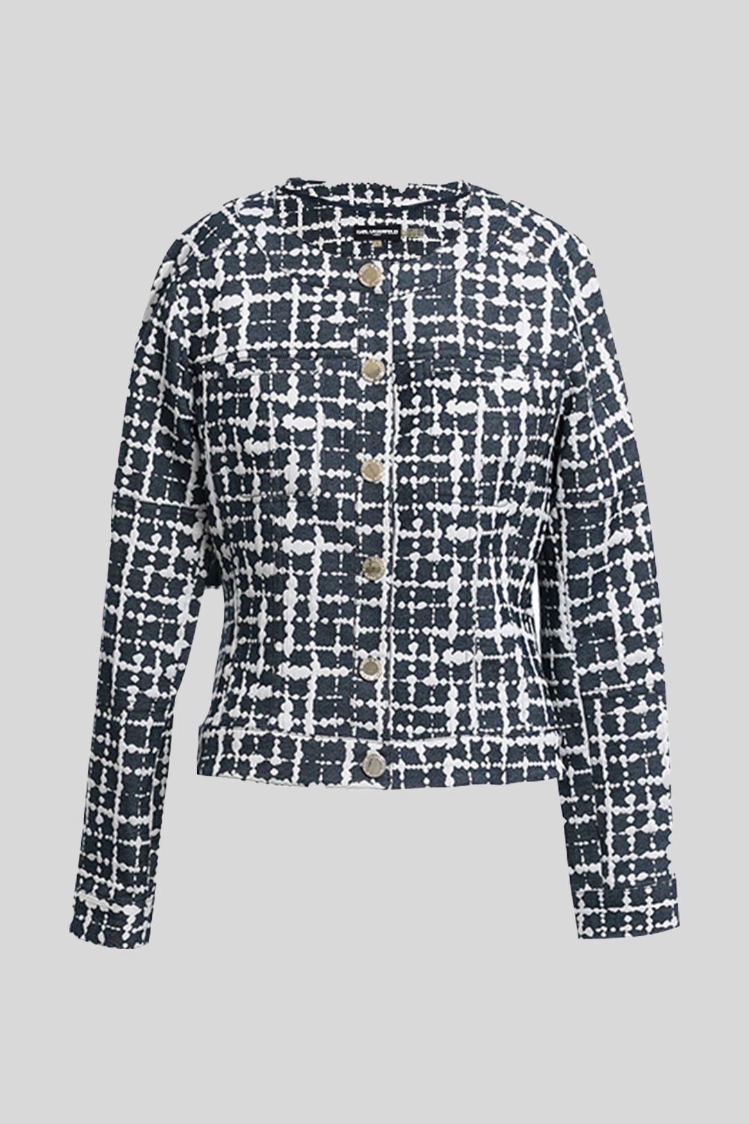 Karl Lagerfeld - Blue and White Buttoned Jacket