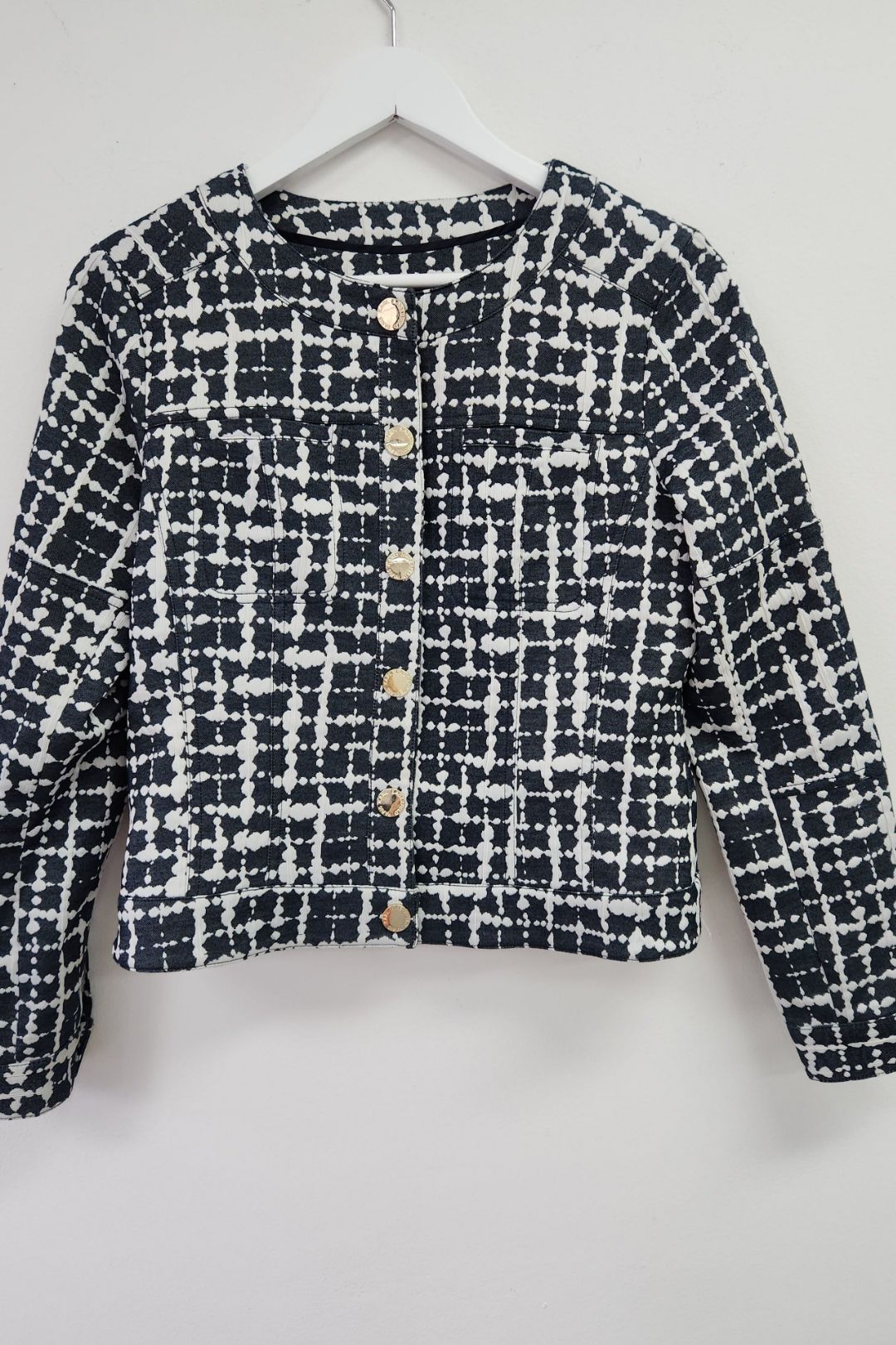 Karl Lagerfeld - Blue and White Buttoned Jacket