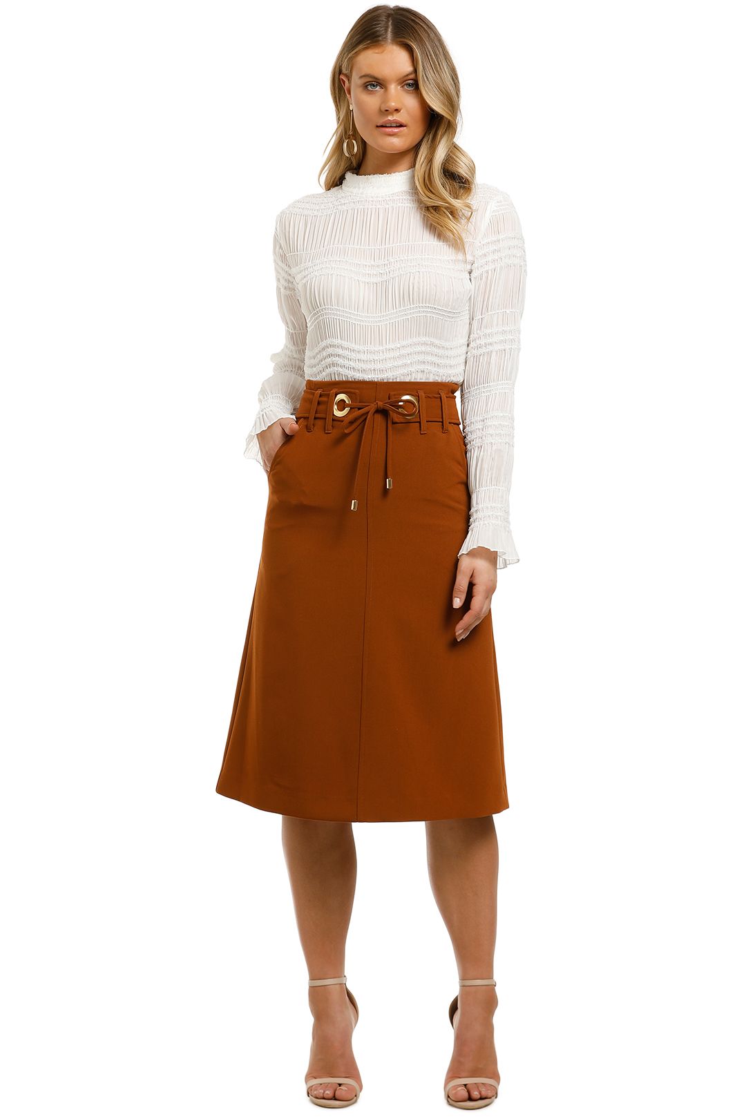 Kate-Sylvester-Lauren-Skirt-Tobacco-Front