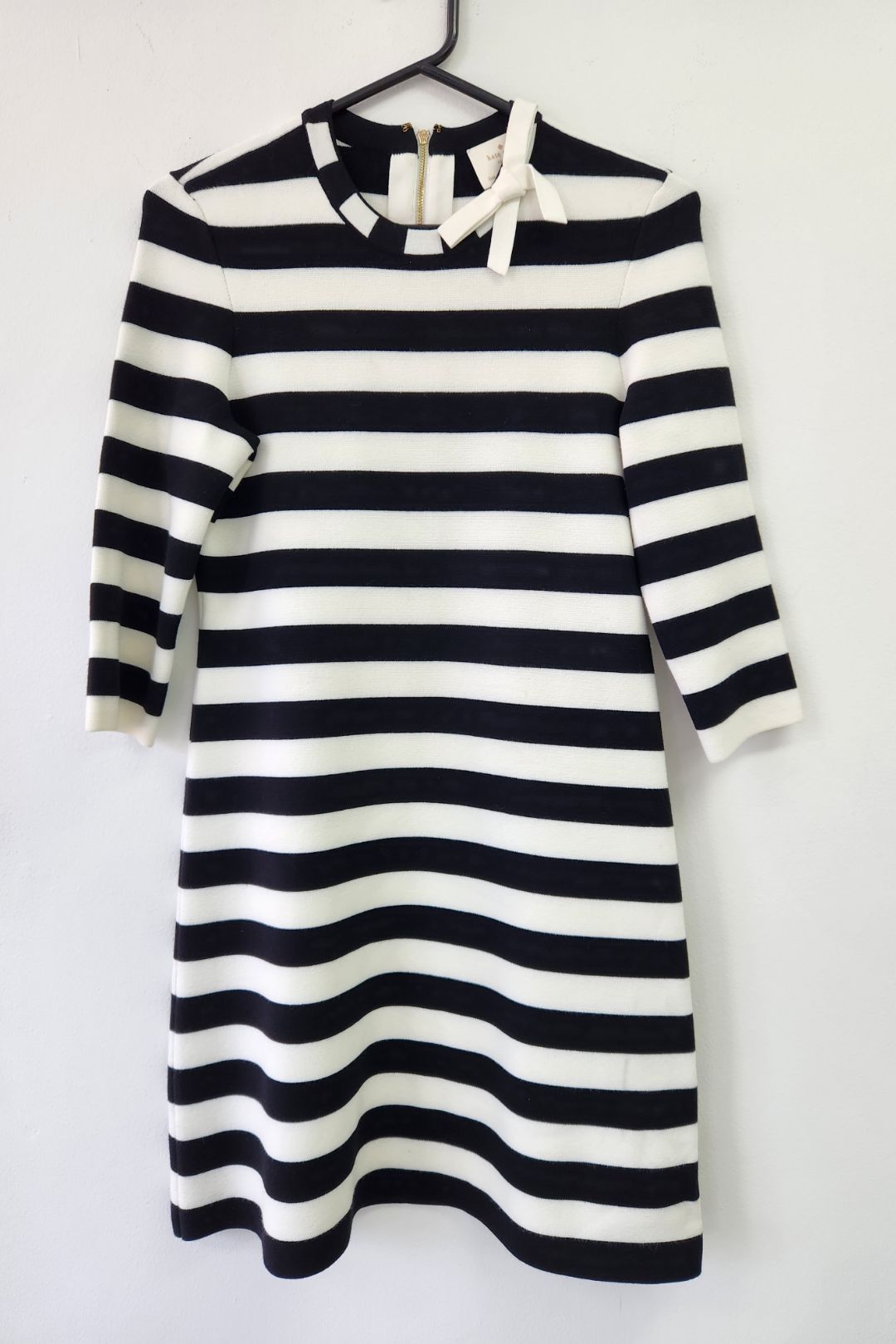 Kate Spade - Black and White Stripe Knit Dress