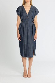 Kate Sylvester Chambray Midi Dress Denim