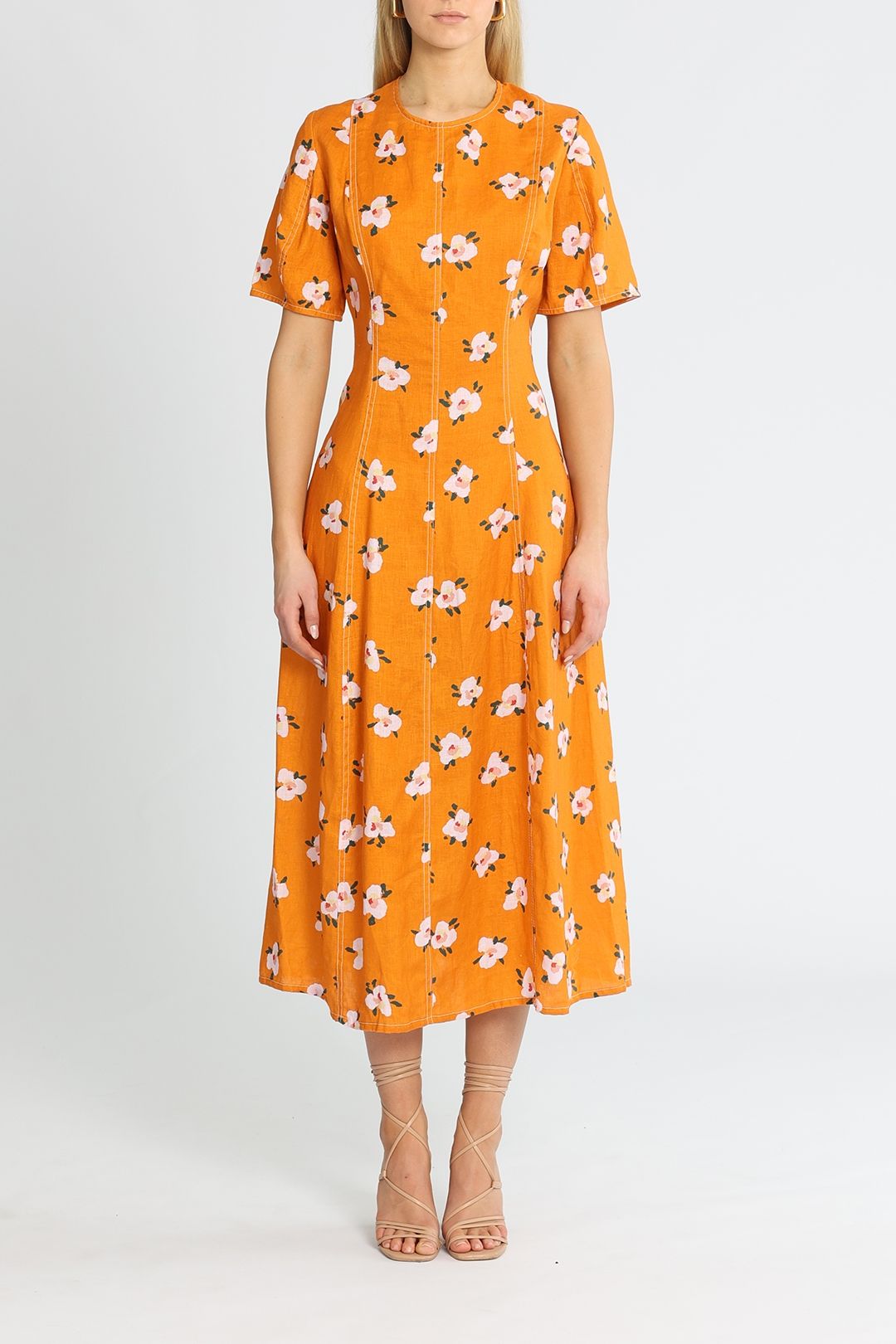 Kate Sylvester Colette Midi Dress in Orange