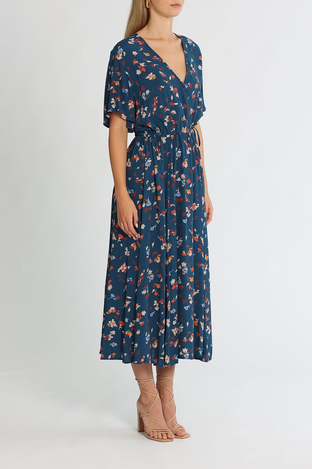 knee length dresses for ladies Provence Bloom Tiered Midi Dress Floral Yellow– Selfie Leslie