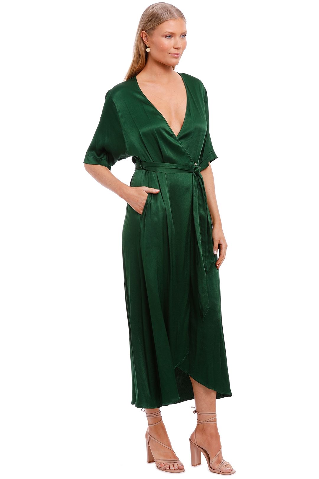 Hire Zelda Midi Dress Emerald Kate Sylvester GlamCorner