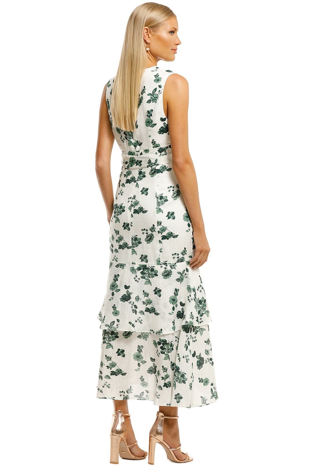 Fallen Dress in Ivory with Jade Floral by Keepsake the Label for Rent