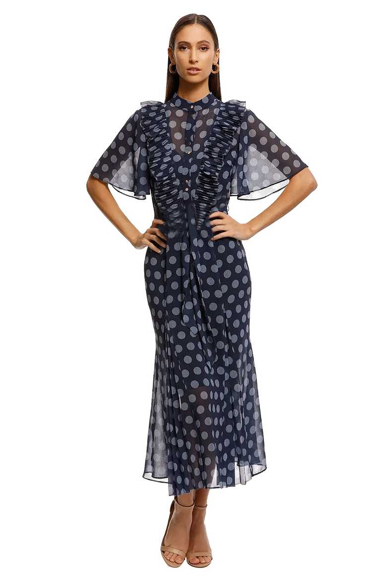 Passion Midi Dress in Midnight Polka Dot by Keepsake the Label for 