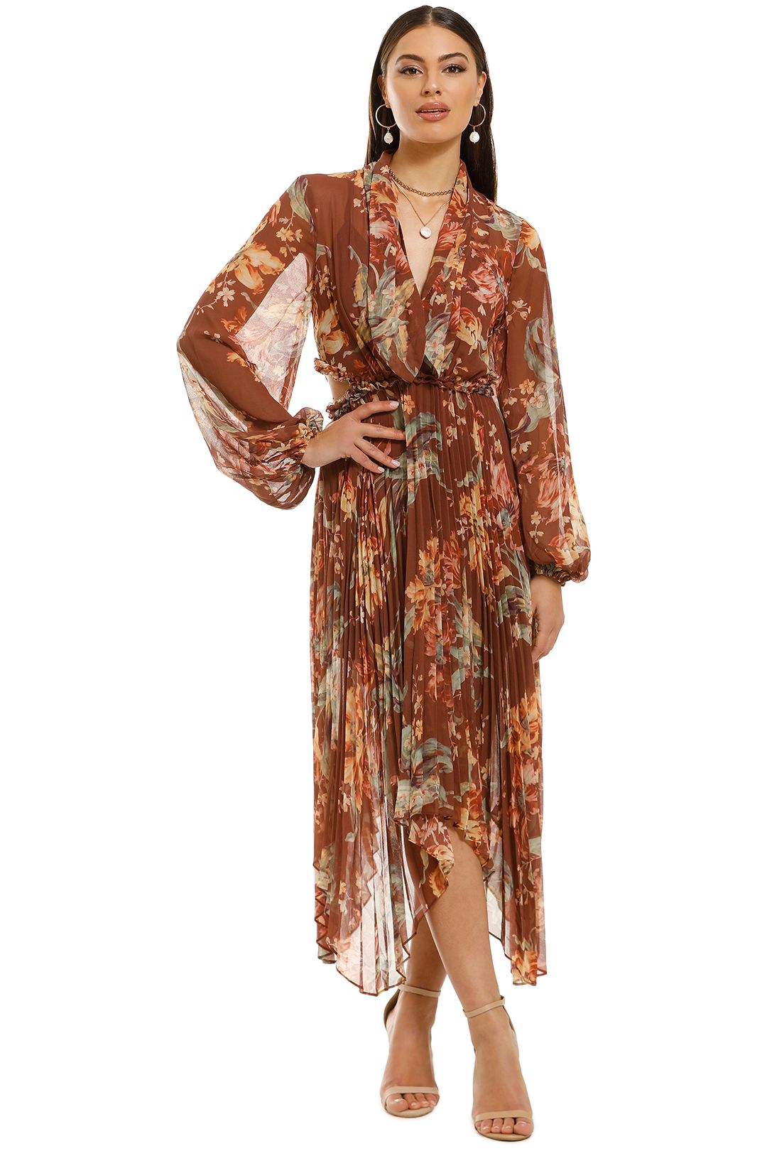 Keepsake-The-Label-Unravel-LS-Dress-Chocolate-Lily-Front