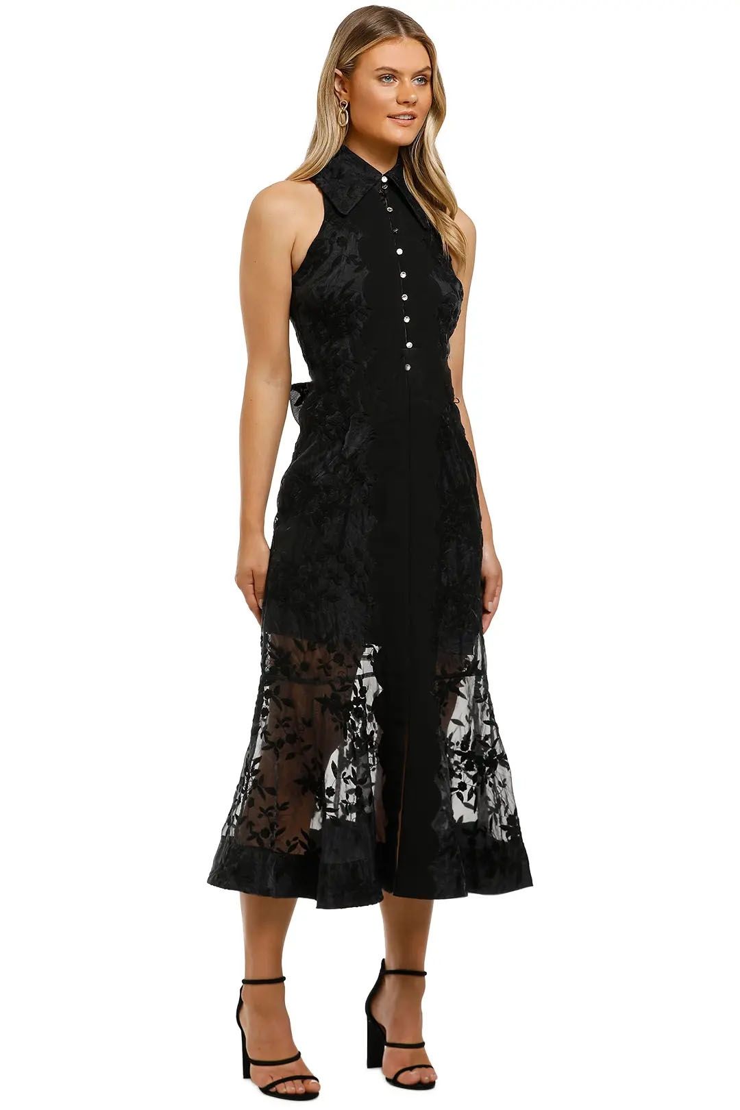 Vision Midi Dress in Black by Keepsake the Label for Hire