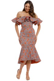 Keepsake The Label - Fixation Top and Skirt Set - Orange Print - Front