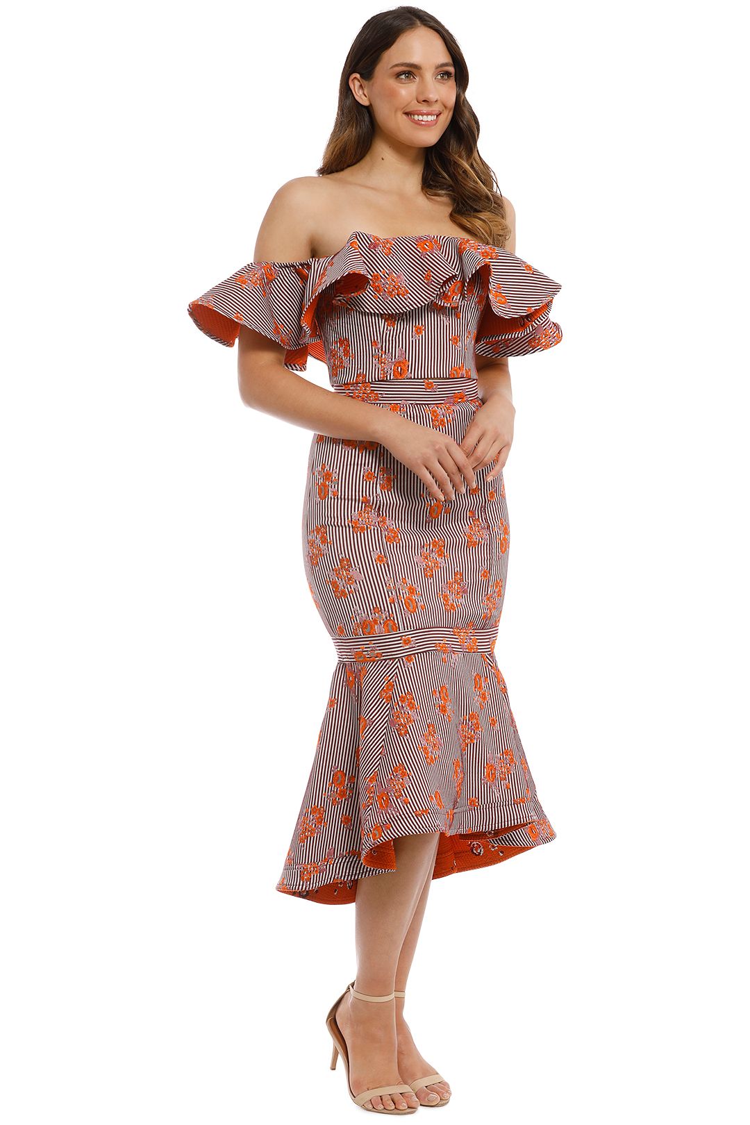 Keepsake The Label - Fixation Top and Skirt Set - Orange Print - Side