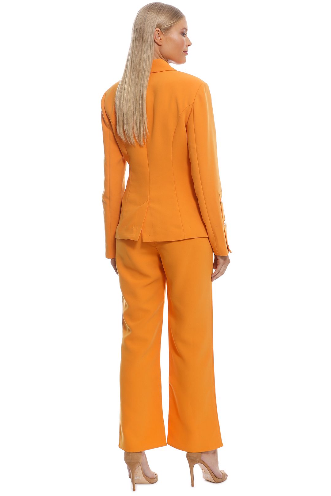 Follower Blazer and Pant Set in Orange by Keepsake the Label for Rent
